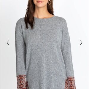 Johnny Was Heather Gray Knit Sweater XL